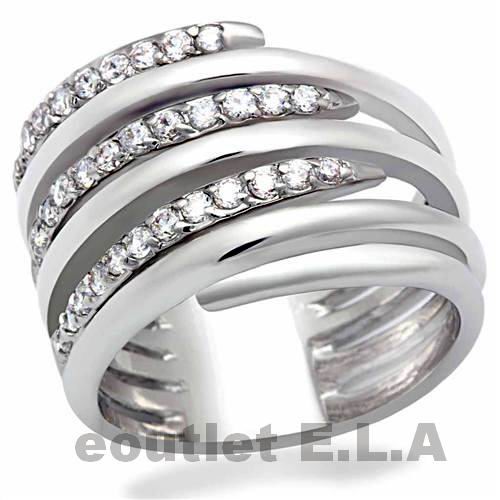 STUNNING 7-row CZ BYPASS RING-size5/6/9/10